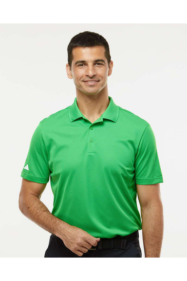 Adidas A430 Mens Basic Short Sleeve Polo Shirt Vivid Green Model Front