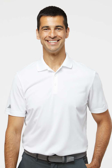 Adidas A430 Mens Basic Short Sleeve Polo Shirt White Model Front