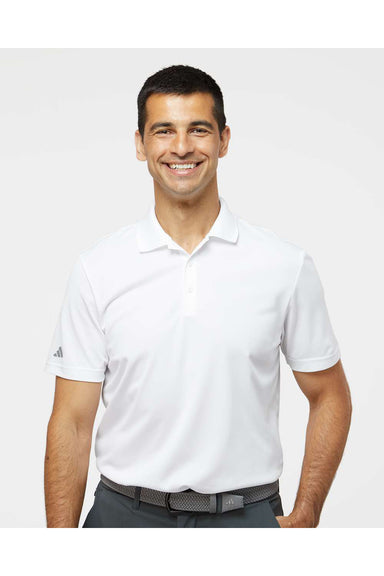 Adidas A430 Mens Basic Short Sleeve Polo Shirt White Model Front
