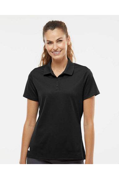 Adidas A431 Womens Basic Short Sleeve Polo Shirt Black Model Front