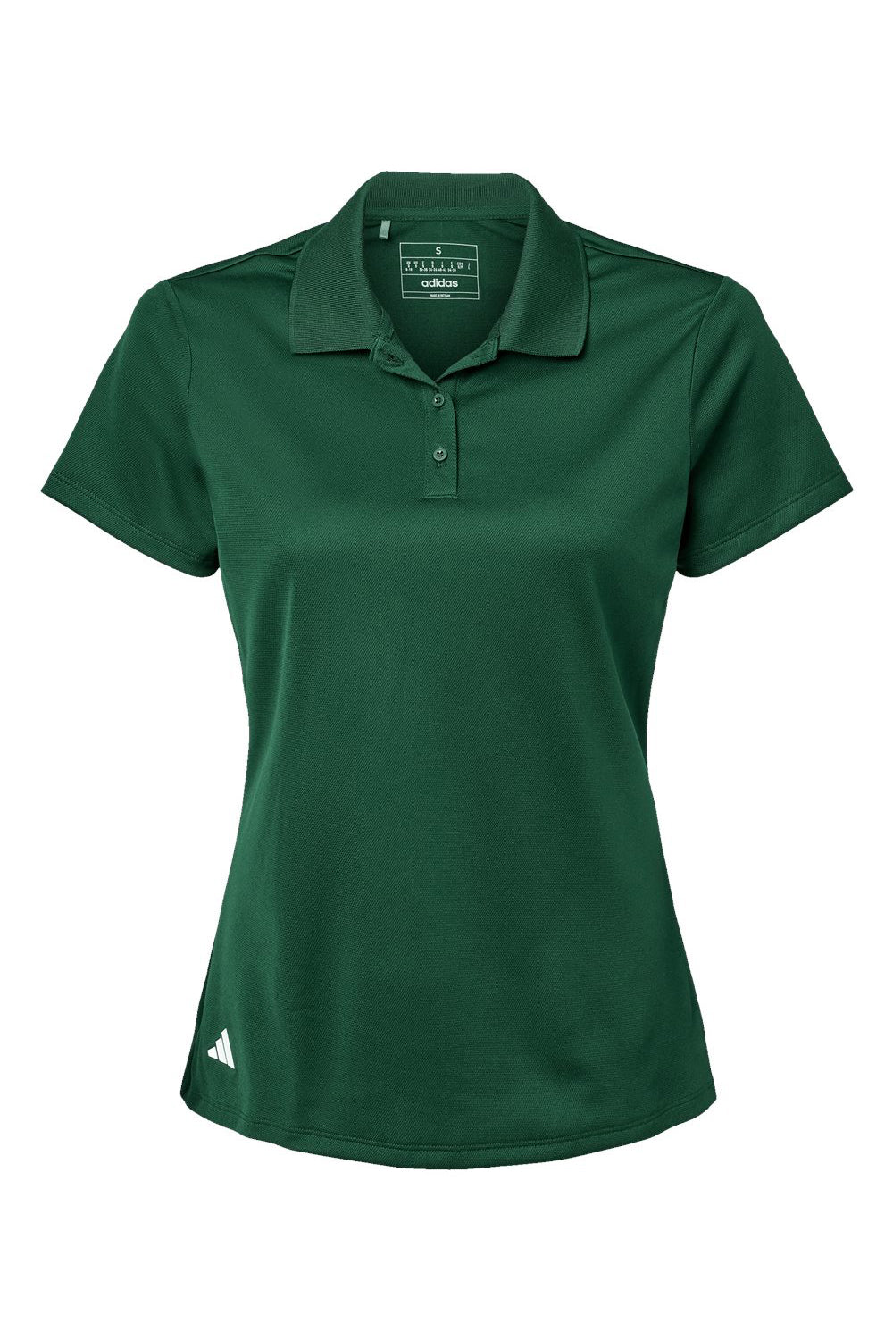 Adidas A431 Womens Basic Short Sleeve Polo Shirt Collegiate Green Flat Front