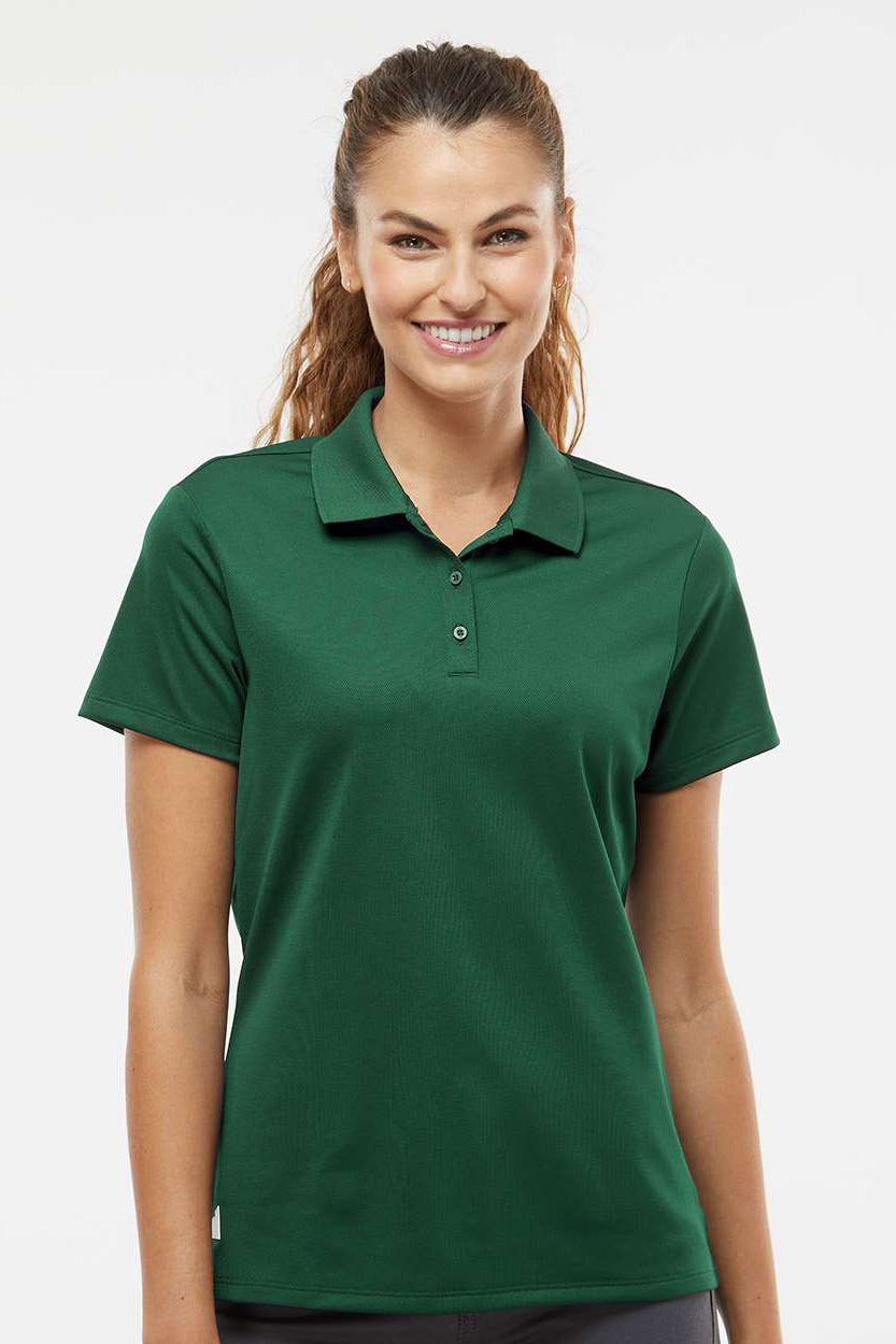 Adidas A431 Womens Basic Short Sleeve Polo Shirt Collegiate Green Model Front