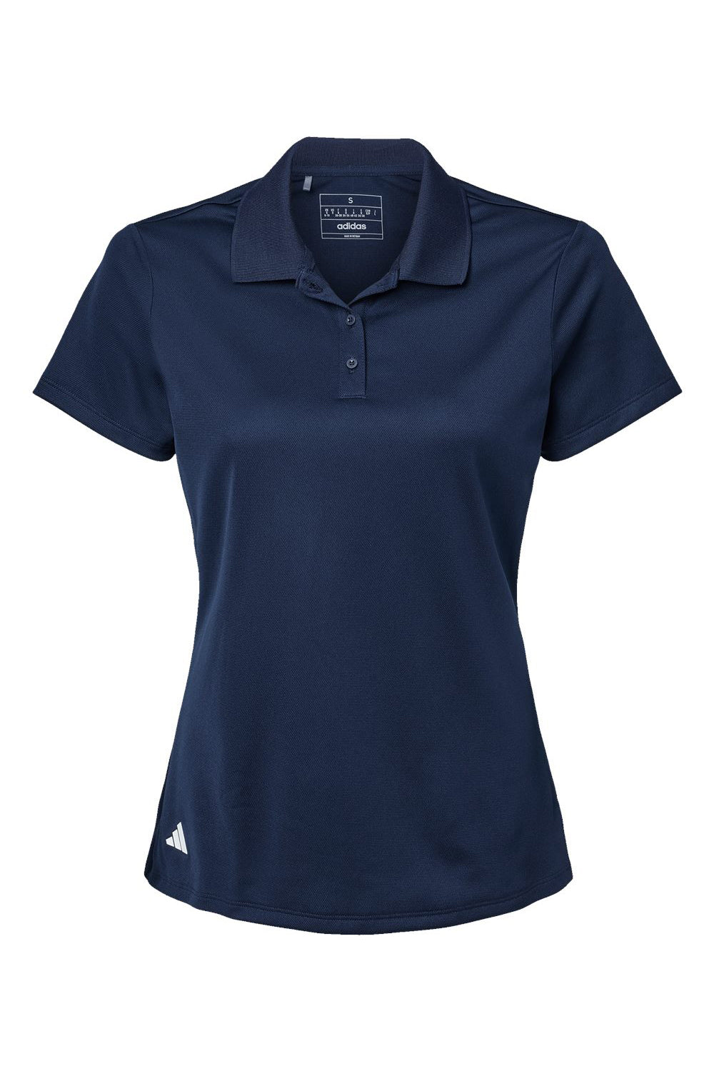 Adidas A431 Womens UV Protection Short Sleeve Polo Shirt Collegiate Navy Blue Flat Front