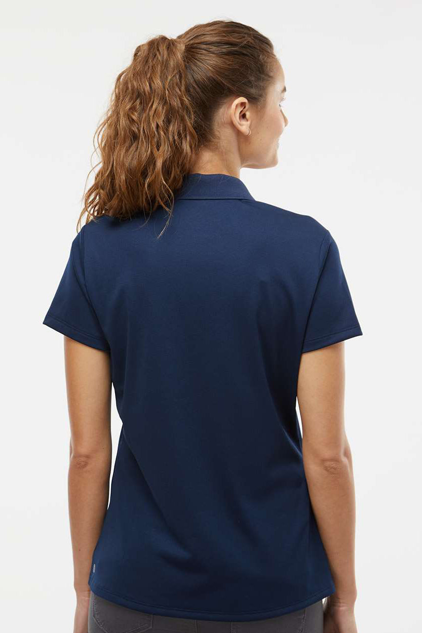 Adidas A431 Womens Basic Short Sleeve Polo Shirt Collegiate Navy Blue Model Back