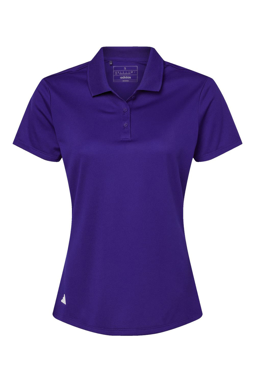 Adidas A431 Womens Basic Short Sleeve Polo Shirt Collegiate Purple Flat Front