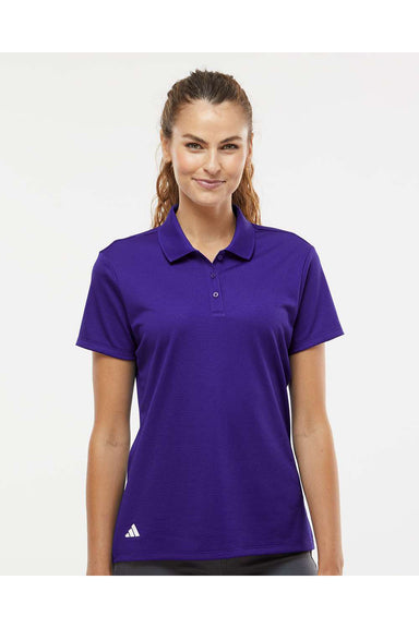 Adidas A431 Womens Basic Short Sleeve Polo Shirt Collegiate Purple Model Front