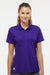 Adidas A431 Womens Basic Short Sleeve Polo Shirt Collegiate Purple Model Front