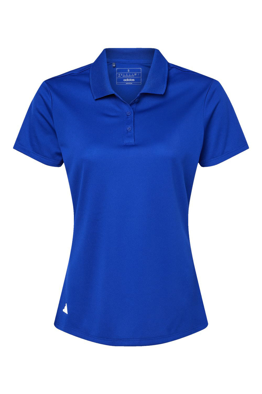 Adidas A431 Womens Basic Short Sleeve Polo Shirt Collegiate Royal Blue Flat Front