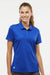 Adidas A431 Womens UV Protection Short Sleeve Polo Shirt Collegiate Royal Blue Model Front