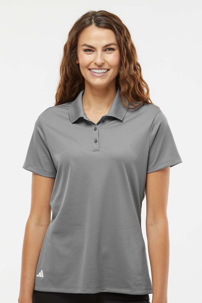 Adidas A431 Womens UV Protection Short Sleeve Polo Shirt Grey Model Front