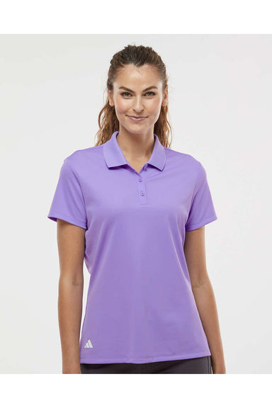 Adidas A431 Womens Basic Short Sleeve Polo Shirt Light Flash Purple Model Front