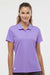 Adidas A431 Womens UV Protection Short Sleeve Polo Shirt Light Flash Purple Model Front