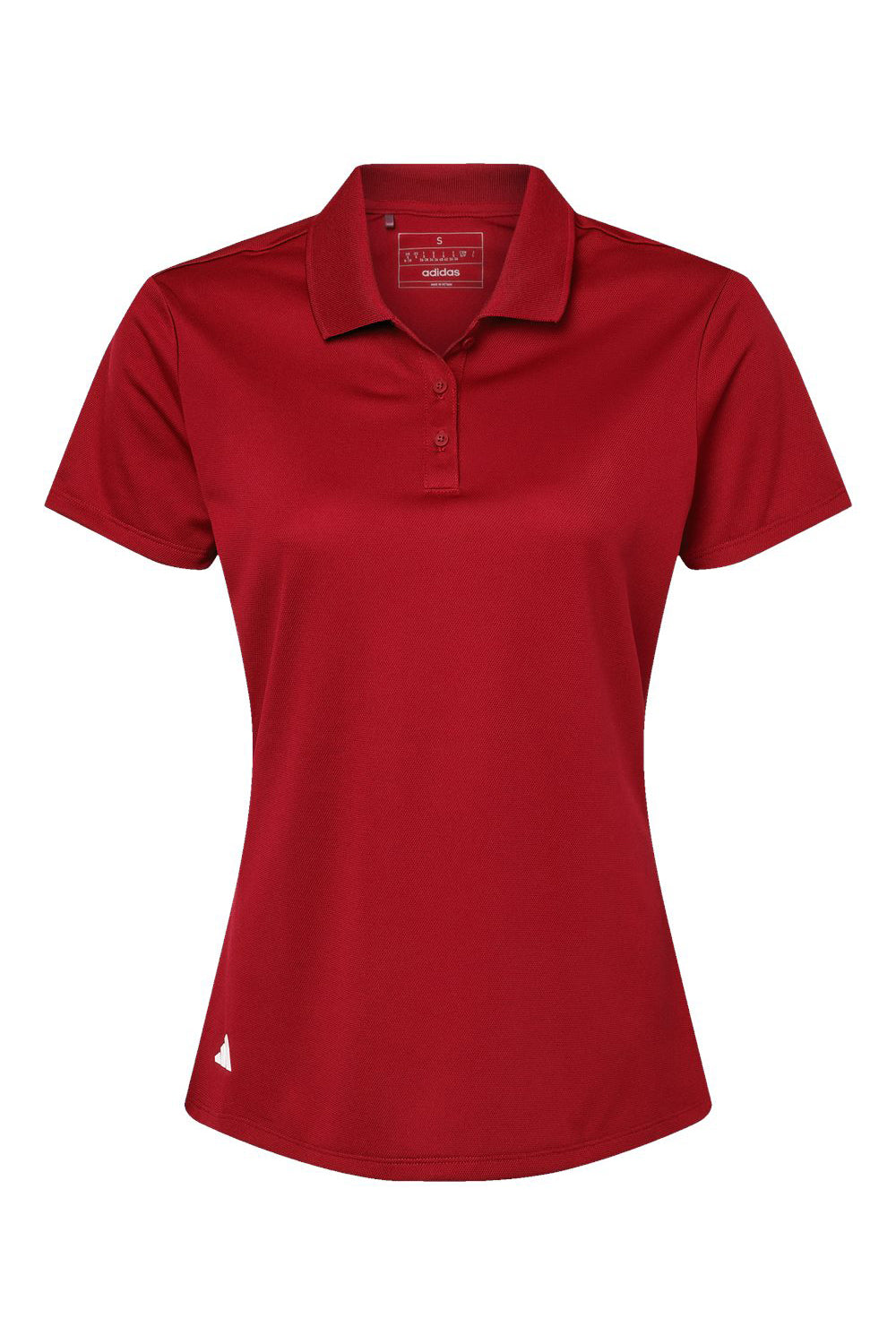 Adidas A431 Womens Basic Short Sleeve Polo Shirt Power Red Flat Front
