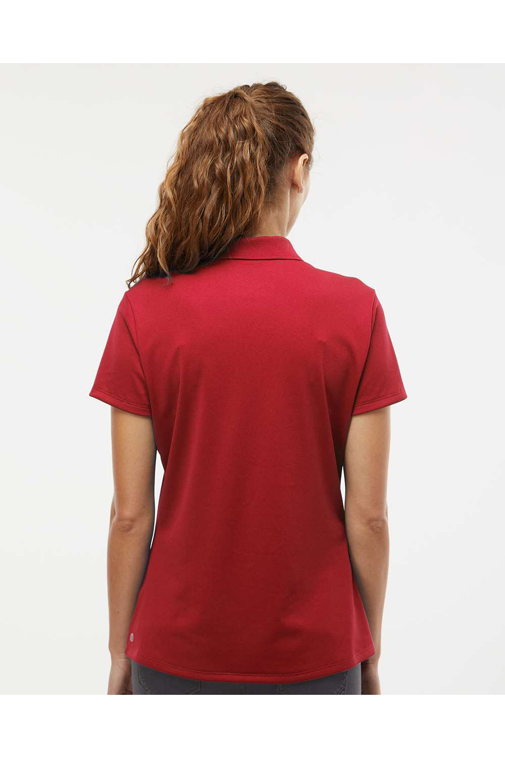 Adidas A431 Womens Basic Short Sleeve Polo Shirt Power Red Model Back