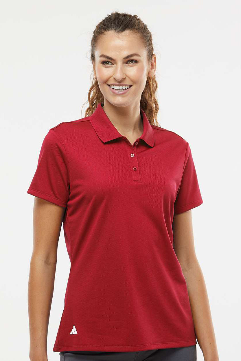 Adidas A431 Womens Power Red UV Protection Short Sleeve Polo Shirt