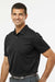 Adidas A580 Mens Micro Pique Short Sleeve Polo Shirt Black Model Side