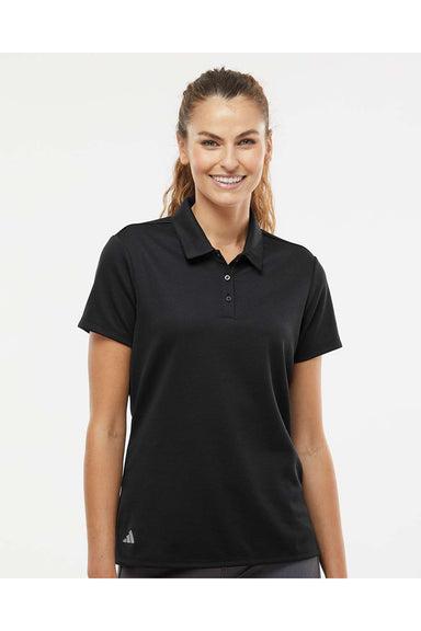 Adidas A581 Womens Micro Pique Short Sleeve Polo Shirt Black Model Front