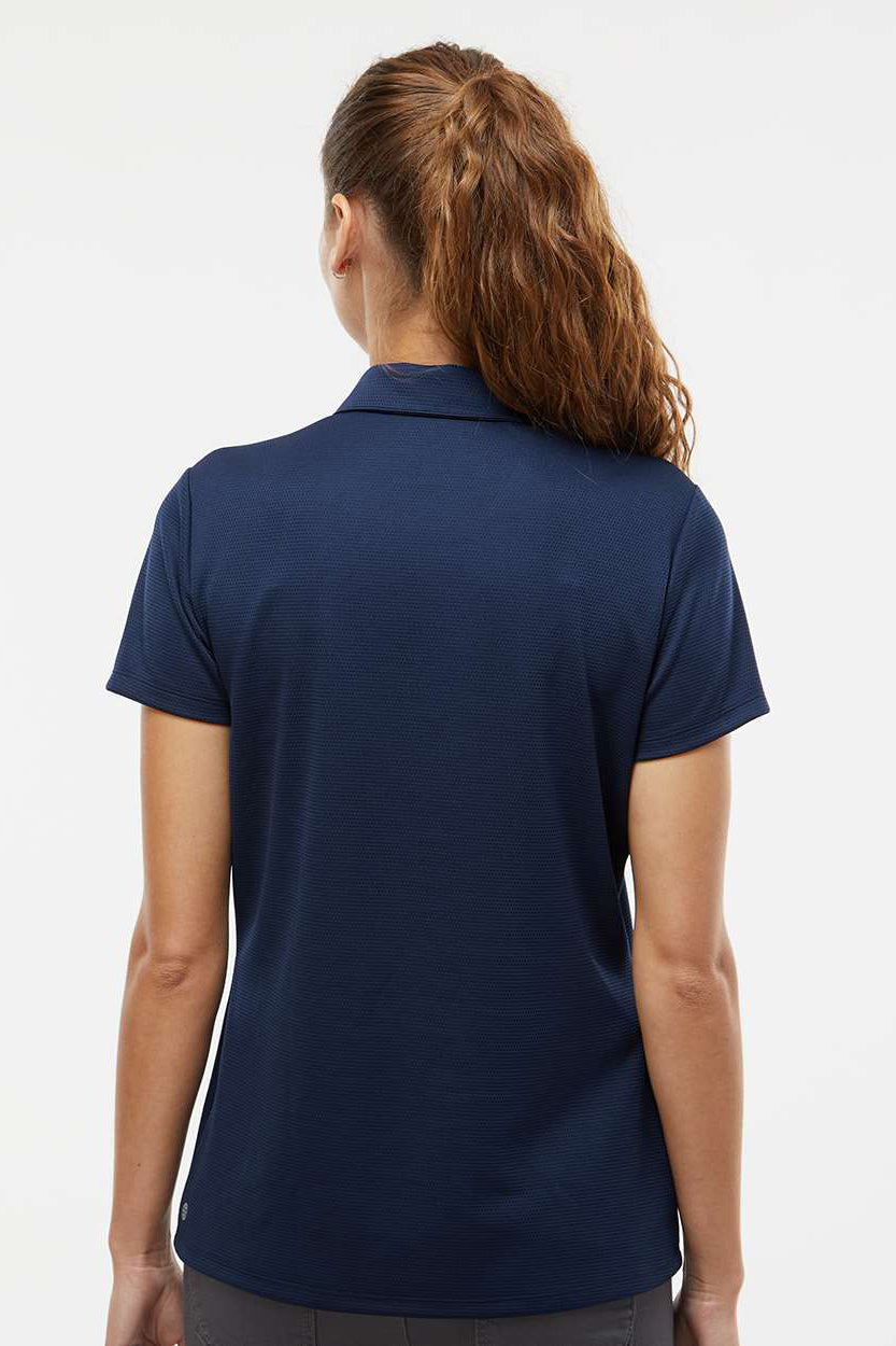 Adidas A581 Womens Micro Pique Short Sleeve Polo Shirt Collegiate Navy Blue Model Back