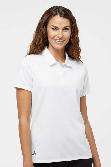 Adidas A581 Womens Micro Pique Short Sleeve Polo Shirt White Model Front