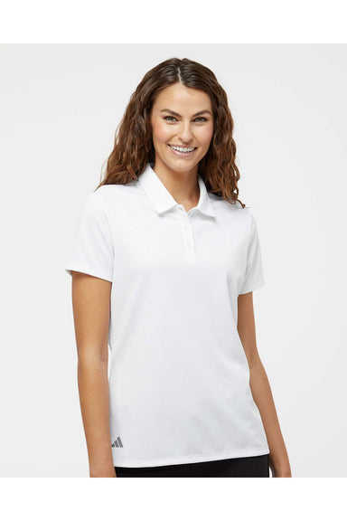 Adidas A581 Womens Micro Pique Short Sleeve Polo Shirt White Model Front