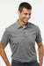 Adidas A582 Mens Heathered Short Sleeve Polo Shirt Black Melange Model Front