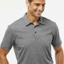 Adidas Mens Heathered Short Sleeve Polo Shirt - Black Melange - NEW