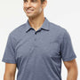 Adidas Mens Heathered Short Sleeve Polo Shirt - Collegiate Navy Blue Melange - NEW