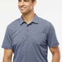 Adidas Mens Heathered Short Sleeve Polo Shirt - Collegiate Navy Blue Melange