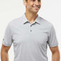 Adidas Mens Heathered Short Sleeve Polo Shirt - Grey Melange - NEW