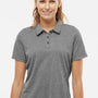 Adidas Womens Heathered Short Sleeve Polo Shirt - Black Melange
