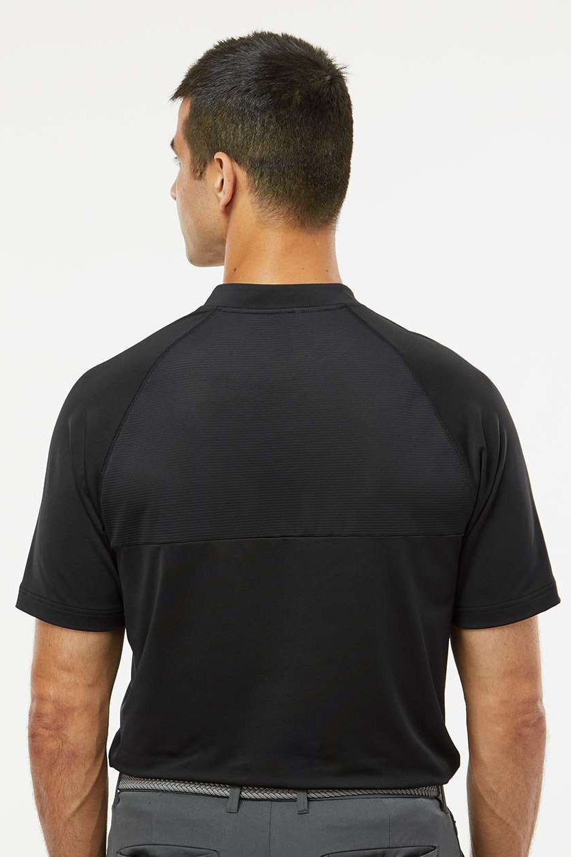 Adidas A584 Mens Sport Collar Short Sleeve Polo Shirt Black Model Back