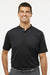 Adidas A584 Mens Sport Collar Short Sleeve Polo Shirt Black Model Front