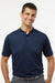 Adidas A584 Mens Sport Collar Short Sleeve Polo Shirt Collegiate Navy Blue Model Front