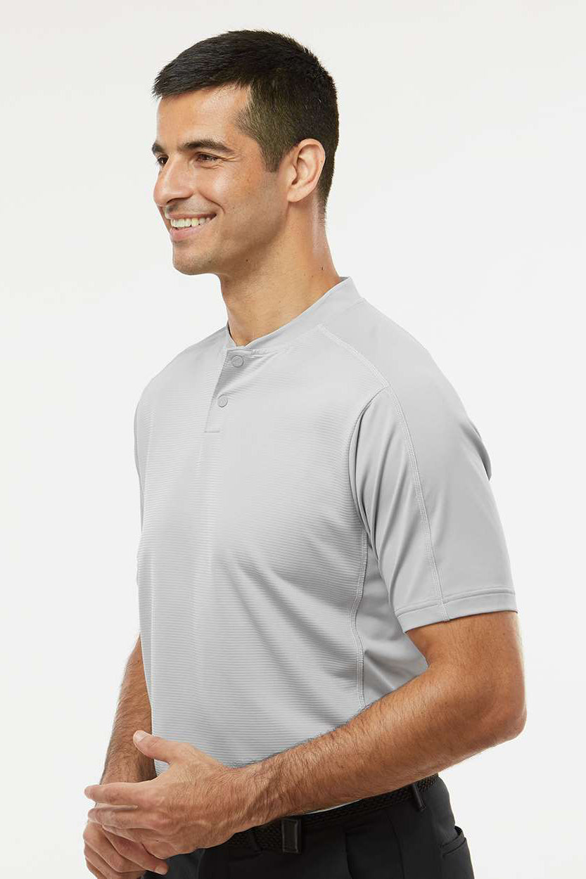 Adidas A584 Mens Sport Collar Short Sleeve Polo Shirt Grey Model Side