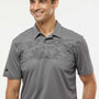 Adidas Mens Camo Chest Print Short Sleeve Polo Shirt - Light Grey - NEW