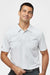 Adidas A585 Mens Camo Chest Print Short Sleeve Polo Shirt White Model Front
