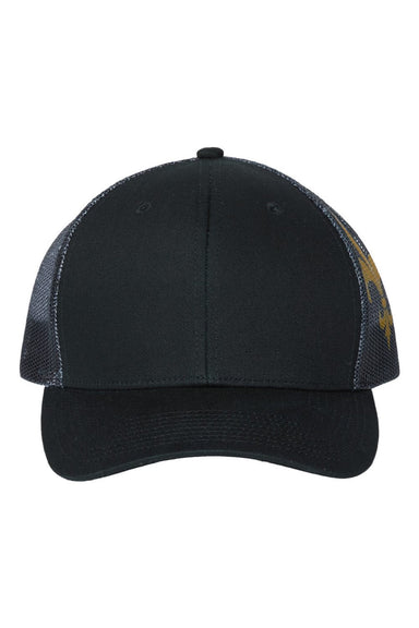 Kati Hats S700M Mens Printed Mesh Snapback Trucker Hat Black/Black Flat Front