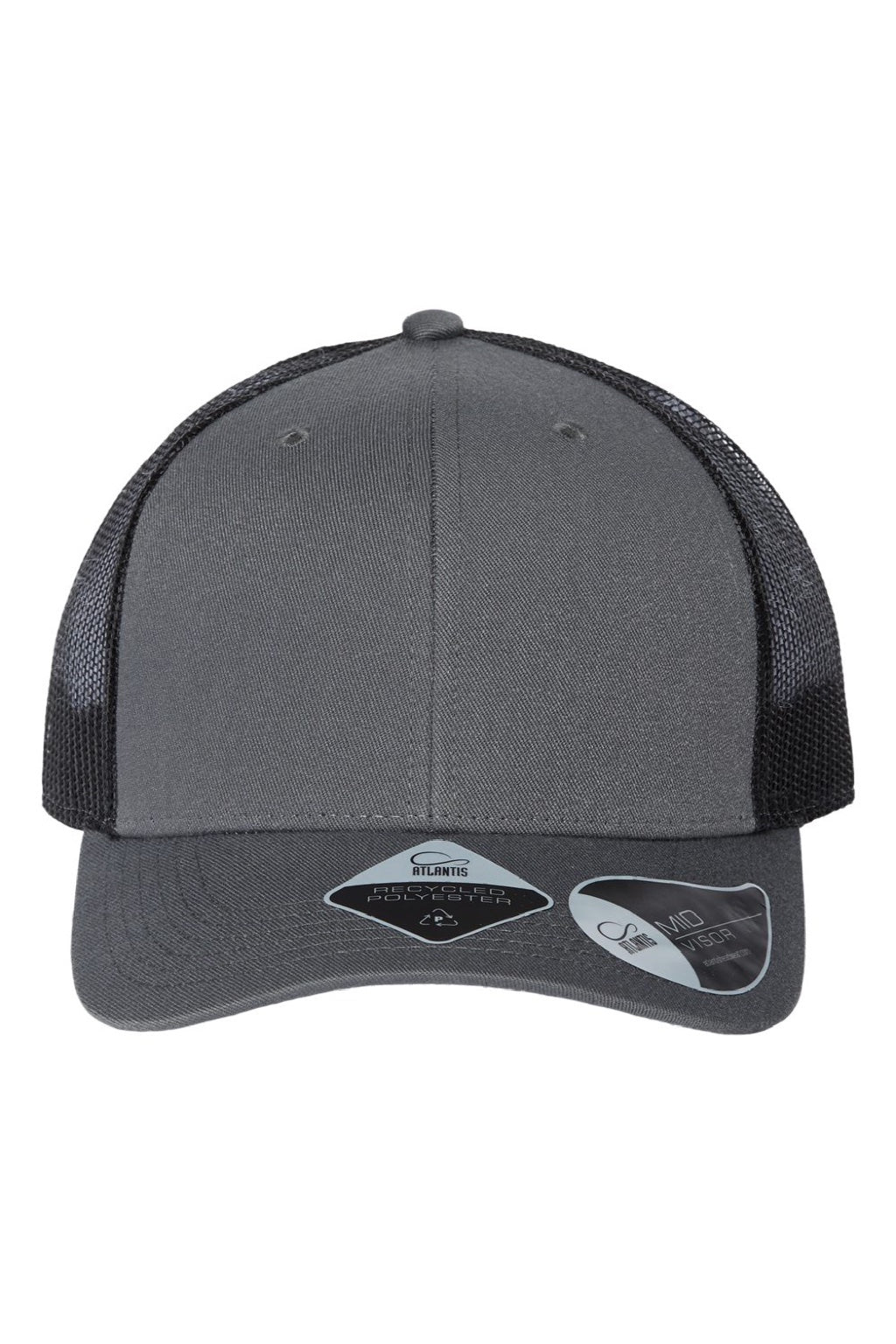 Atlantis Hats BRYCE Mens Sustainable Snapback Trucker Hat Dark Grey/Black Flat Front