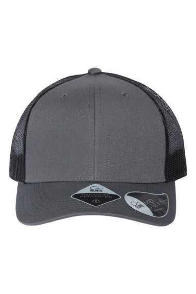 Atlantis Hats BRYCE Mens Sustainable Snapback Trucker Hat Dark Grey/Black Flat Front