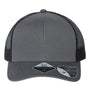 Atlantis Headwear Mens Sustainable Snapback Trucker Hat - Dark Grey/Black - NEW