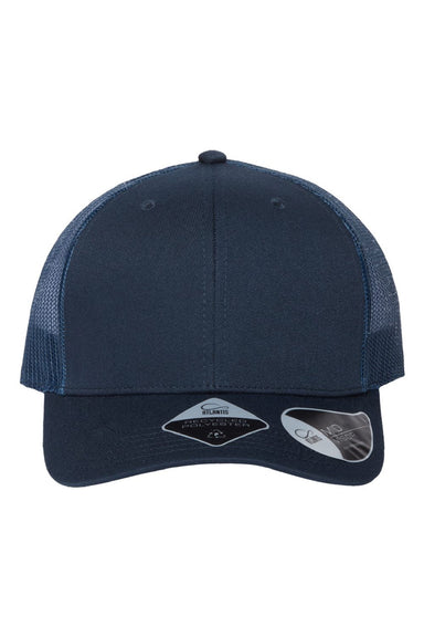 Atlantis Hats BRYCE Mens Sustainable Snapback Trucker Hat Navy Blue/Navy Blue Flat Front
