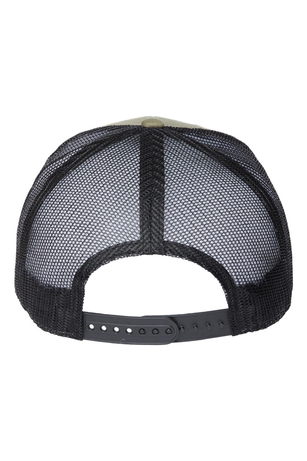 Atlantis Hats BRYCE Mens Sustainable Snapback Trucker Hat Olive Green/Black Flat Back