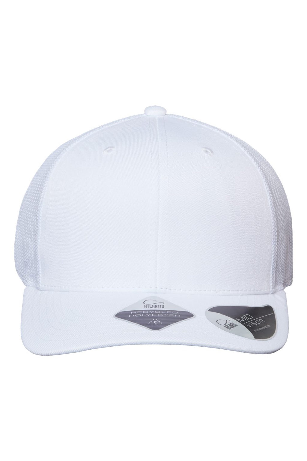 Atlantis Hats BRYCE Mens Sustainable Snapback Trucker Hat White/White Flat Front