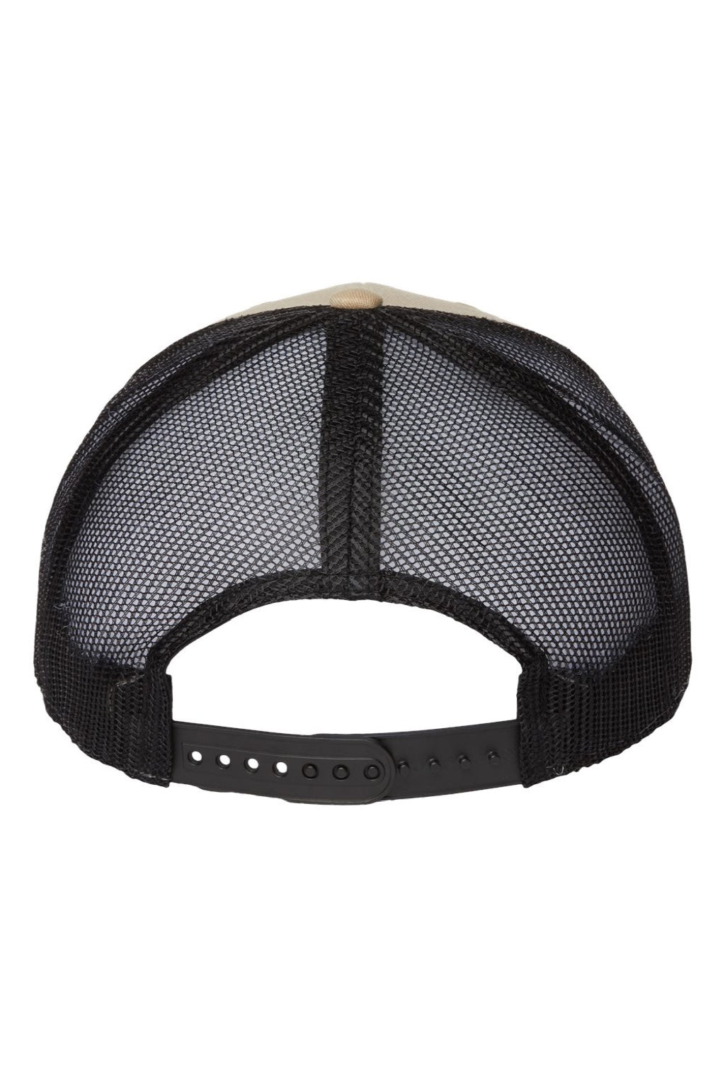 Atlantis Hats BRYCE Mens Sustainable Snapback Trucker Hat Khaki/Black Flat Back