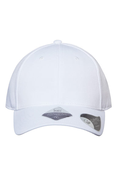 Atlantis Headwear JOSHUA Mens Sustainable Adjustable Hat White Flat Front