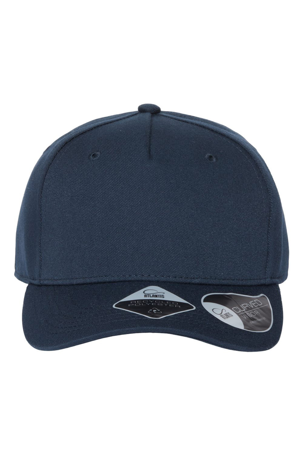 Atlantis Headwear FIJI Mens Sustainable Adjustable Hat Navy Blue Flat Front