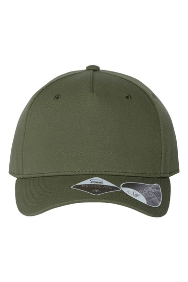 Atlantis Headwear FIJI Mens Sustainable Adjustable Hat Olive Green Flat Front