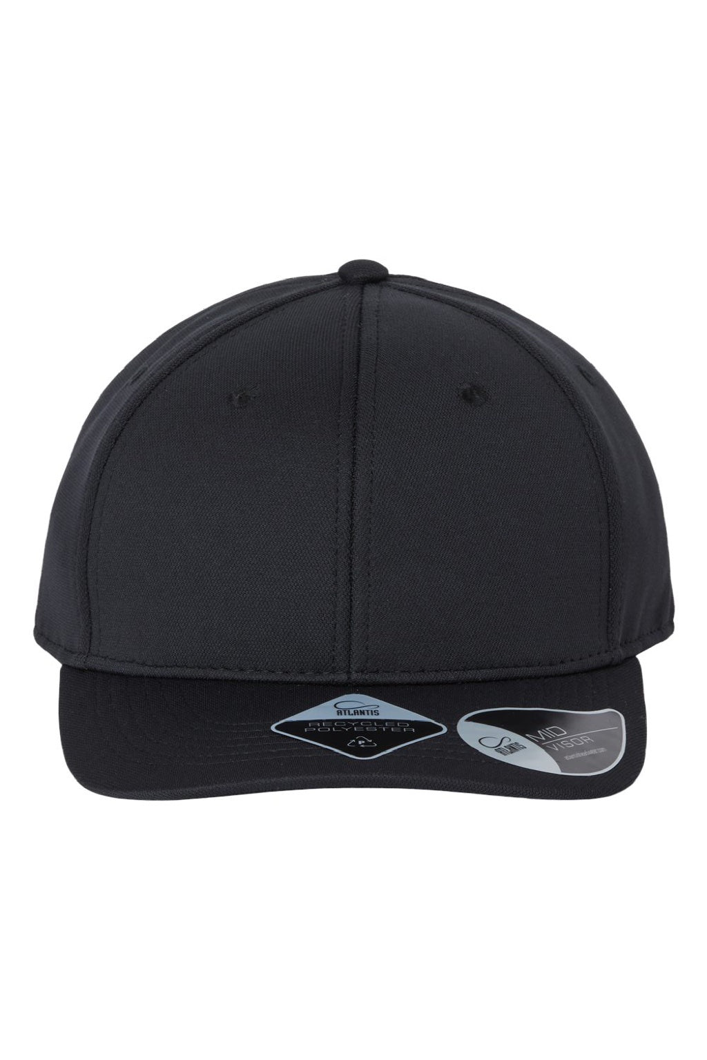 Atlantis Hats SKYE Mens Sustainable Honeycomb Adjustable Hat Black Flat Front