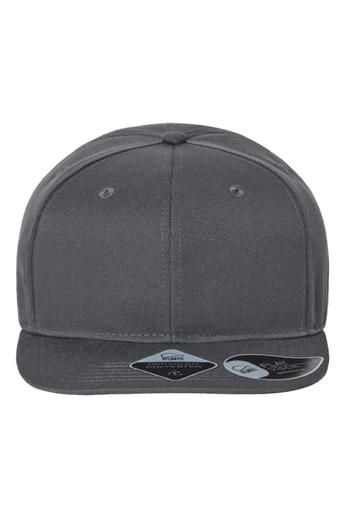 Atlantis Hats JAMES Mens Sustainable Flat Bill Snapback Hat Dark Grey Flat Front