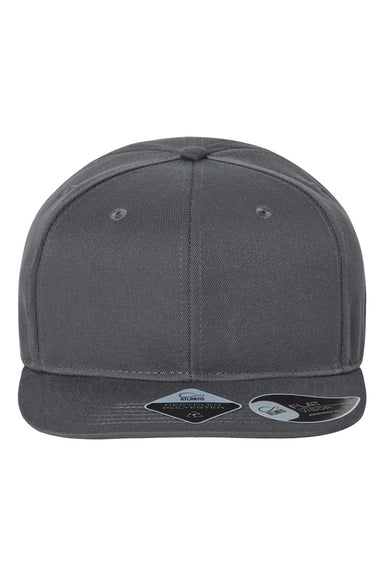 Atlantis Headwear JAMES Mens Sustainable Flat Bill Snapback Hat Dark Grey Flat Front